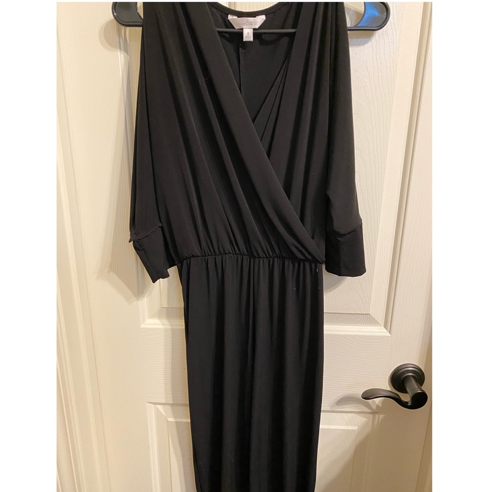 Black Jump Suit with Slit Sleeves, Small